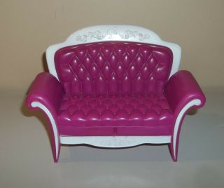 Barbie Doll Furniture - Dream Townhouse Pink Sofa Couch - 2008 Mattel