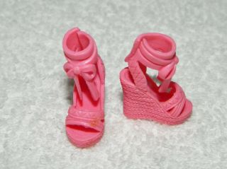 Barbie Doll Fashionistas Fashion Fever Pink Wedge Strappy Sandals Bow Shoes