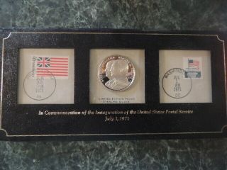 Sterling Silver Medal In Commemoration Of The Inauguration Of The Usps 1971