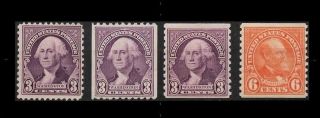 Us 1932 Washington - Garfield Set,  Stamps 720,  721,  722,  723 (4),  Mnh - Jp1