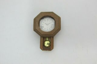 Dollhouse Miniature 1:12 Wooden Wall Clock pendulum 2 