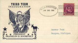 F D Roosevelt Third Inaugural Cover 1941 From Uss Wharton