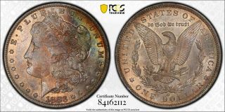 1883 - O Usa Morgan Silver Dollar Pcgs Ms64 Color Unc Bu Toned Striking (dr)
