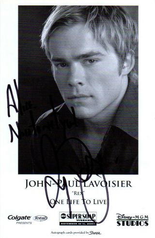 John - Paul Lavoisier Hand Signed 5.  5x8.  5 Photograph One Life To Live Soap Opera