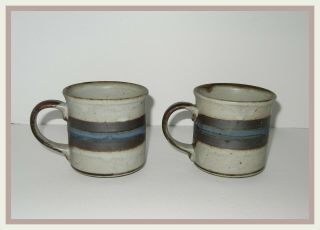 Two Vintage Otagiri Horizon Coffee Mugs Hand Crafted Stoneware Japan