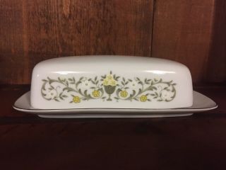 Butter Dish Covered Mid - Century Sterling Fine China Florentine Pattern; Japan