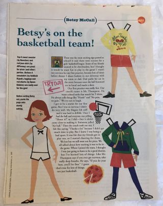 Betsy Mccall,  Betsy’s On The Basketball Team Paper Doll: Mccall’s Nov.  1993