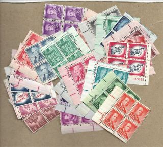 1030 - 1051 Plate Blocks 24 Different 1/2 - Cent To 50 - Cent Blocks Of 4 Mnh