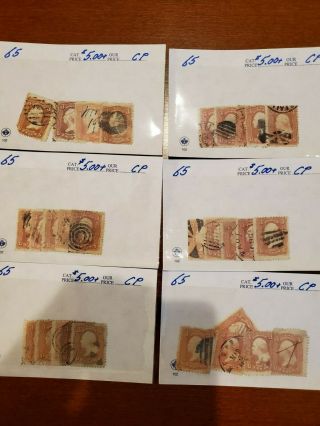 Us Scott 65 1861 Washington 3 Cent 30 Stamps With Various Cancels
