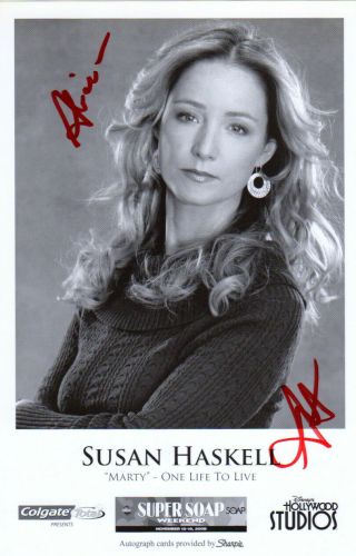 Susan Haskell Hand Signed 5.  5x8.  5 Photograph One Life To Live Soap Opera