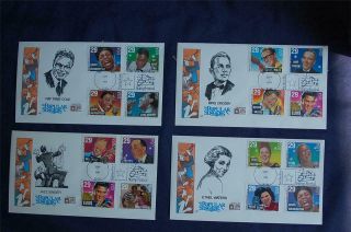 Popular Singers 29c Stamps 4 Combo Fdcs House Of Farnum Cachets Sc 2849 - 53