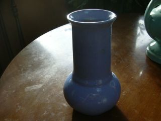 Medalta Medicine Hat Alberta Vase 93 / 7 " Rare Clear Coat Over Light Blue