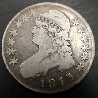 1813 Bust Half Dollar Fine F,  - Vf Very Fine Clashed Dies No Problems