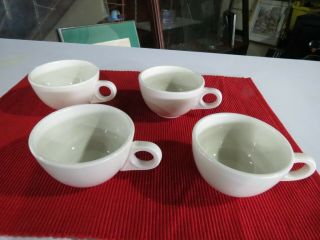 Vintage Homer Laughlin China Restaurant Ware White Coffee Cups Set Of 4