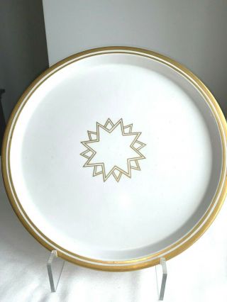 Plate For Greek Parthenon Centerpiece (mottahedeh?) 16 Pointed Star - Ivory & Gold