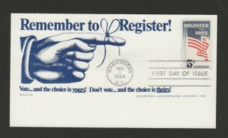Us 1964 Registered To Vote Fdc Postcard - Advertising Council Inc.