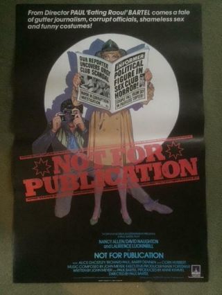 Not For Publication 1984 British Film Poster Paul Bartel Comedy