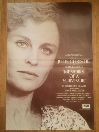 Memoirs Of A Survivor 1981 Film Poster Julie Christie Nigel Hawthorne