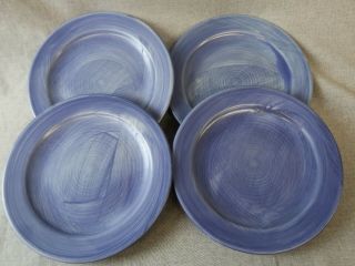 4 Salad Plates Stonewash Blue By Pfaltzgraff 8 - 5/8 "