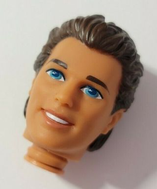 Barbie Doll Head Only For Replacement Or Ooak Ken Hot Skatin 1994 Brunette