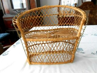 Wicker Rattan Loveseat Setee Sofa Couch Doll/bear Toy Plant Stand