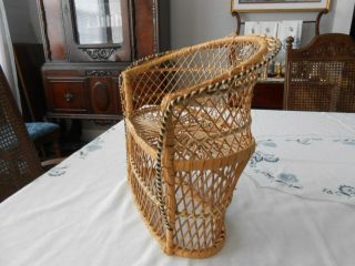 Wicker Rattan Loveseat Setee Sofa Couch Doll/Bear Toy Plant Stand 2