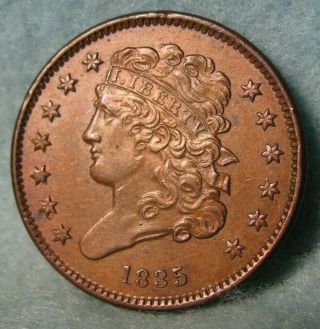 1835 Classic Head Half Cent Sharp United States Coin