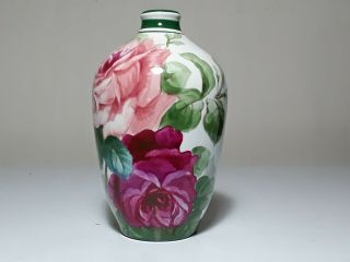 Antique Hand Painted,  Numbered Royal Bonn Germany Floral Vase 6 1/2 "