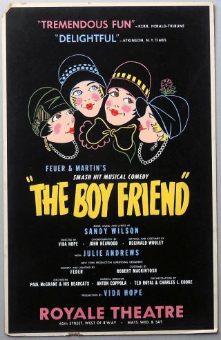 Triton Offers Rare,  1954 Broadway Poster The Boy Friend Julie Andrews