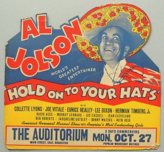 Triton Offers Rare 1940 Unusual Poster Hold On To Your Hats Al Jolson Musical