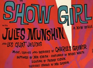 TRITON rare 1961 Broadway poster Show Girl Carol Channing Revue Card 2