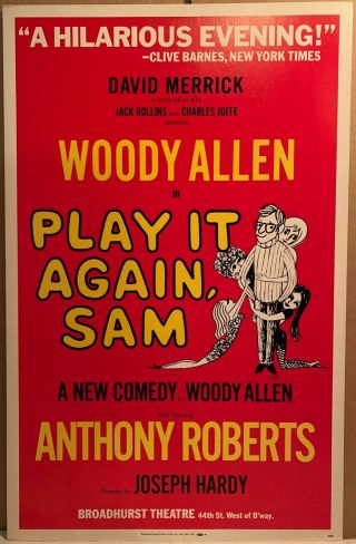 1969 Broadway Poster Play It Again,  Sam Woody Allen