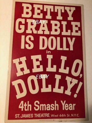 1967 Betty Grable Hello Dolly St.  James Theatre