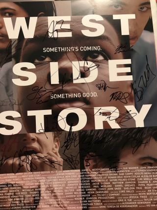 West Side Story Cast Signed X22 Broadway Poster Window Card Sondheim Musical