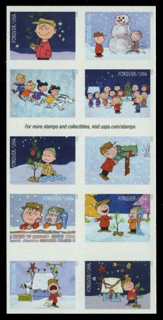 Us 5030c Imperf Charlie Brown Block Of 10 From Convertible Booklet Vf Nh Mnh