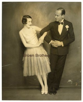 Vintage 1920s Fred & Adele Astaire Dance Oversized Mounted Photo By White Studio