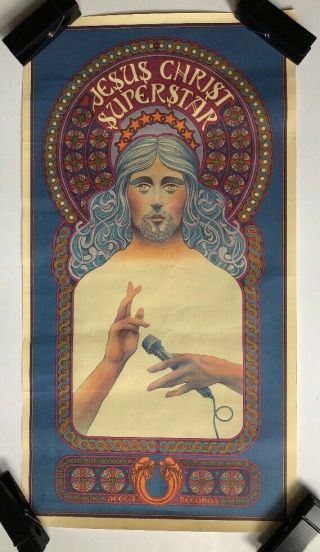 Jesus Christ Superstar Vintage Poster David Byrd Rock Opera Weber 1970s