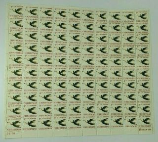 1965 Angel & Trumpet Christmas 5 Cent Stamp Sheet Of 100
