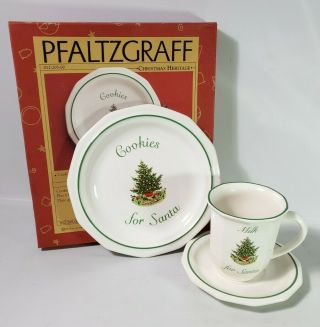 1981 Pfaltzgraff Cookies For Santa Christmas Xmas Plate And Cup Set
