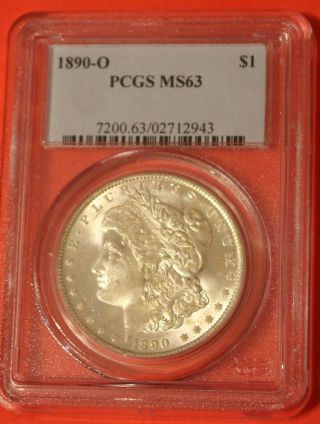 1890 - O Morgan Dollar Pcgs Certified Ms - 63 - Coin.  See Photos