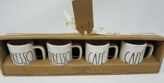 Rae Dunn Mini Espresso Mugs (set Of 4) Gift Set - Espresso & Cafe
