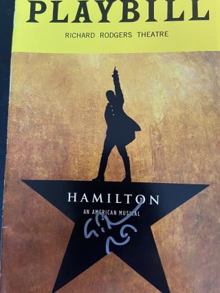 Hamilton Signed Playbill By Lin - Manuel Miranda