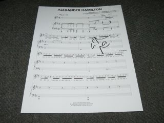 HAMILTON BROADWAY LIN - MANUEL MIRANDA SIGNED MUSIC LYRIC SHEET 2