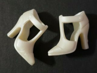 Barbie Doll Shoes Starlight Fairy 2001 White Retro Style Heels T - Strap Pointy