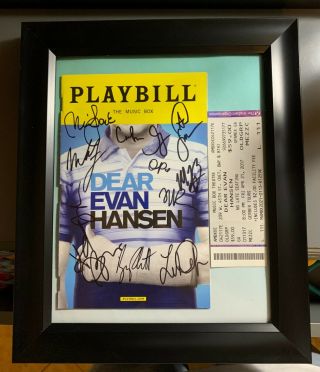Framed Dear Evan Hansen Signed Playbill Broadway Cast (ben Platt Signed)