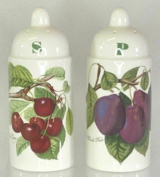 Portmeirion Pomona Salt Pepper Shakers Cherry Plum With Stoppers England