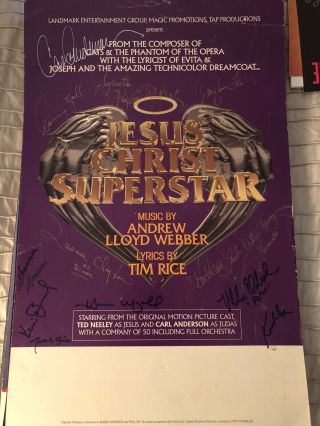 Signed Broadway Window Card Poster 1995 Tour - Jesus Christ Superstar - Ted Neeley