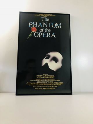 The Phantom Of The Opera 14x22 Window Card Poster 1986 London Framed Triton