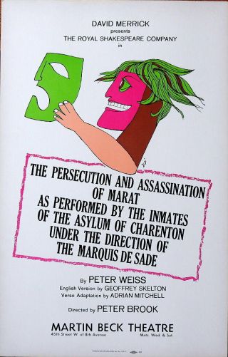 Triton Offers 1965 Broadway Poster Marat / Sade David Merrick & Rsc