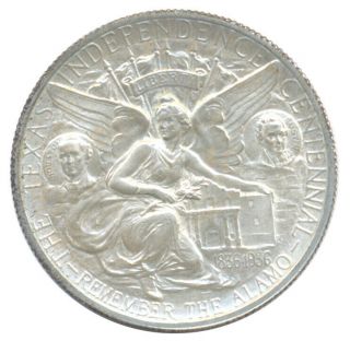 1936 Texas Centennial Commem 50c Half Dollar Uncirculated Bu,  Silver Coin